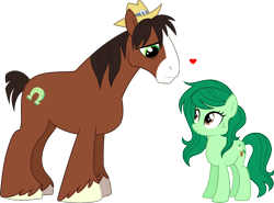 Size: 5534x4102 | Tagged: safe, artist:90sigma, artist:whalepornoz, edit, vector edit, trouble shoes, wallflower blush, earth pony, pony, appleoosa's most wanted, g4, absurd resolution, cute, earth pony wallflower blush, equestria girls ponified, female, freckles, heart, height difference, male, mare, ponified, shipping, simple background, stallion, straight, transparent background, troubleblush, vector