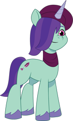 Size: 839x1393 | Tagged: safe, artist:prixy05, onyx, pony, unicorn, g5, my little pony: tell your tale, beret, clothes, female, hair over one eye, hat, mare, scarf, simple background, smiling, solo, transparent background, vector