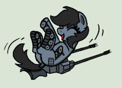 Size: 476x344 | Tagged: safe, artist:maretian, pony, tank pony, anti-aircraft gun, eyes closed, gepard 1a2, ponified vehicle, solo, speen