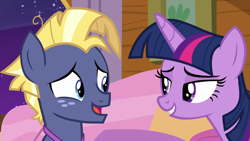 Size: 1280x720 | Tagged: safe, screencap, star tracker, twilight sparkle, alicorn, pony, g4, once upon a zeppelin, bedroom eyes, lidded eyes, male, open mouth, out of context, seductive, seductive look, stallion, twilight sparkle (alicorn)