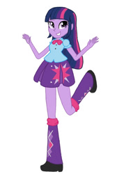 Size: 720x960 | Tagged: safe, artist:colorpalette-art, twilight sparkle, human, equestria girls, g4, clothes, shirt, shoes, simple background, skirt, solo, white background