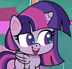 Size: 915x875 | Tagged: safe, screencap, twilight sparkle, alicorn, pony, g4.5, my little pony: pony life, the best of the worst, book, cropped, cute, female, mare, smiling, twiabetes, twilight sparkle (alicorn)