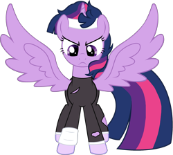 Size: 2536x2271 | Tagged: safe, artist:loladreamteam, twilight sparkle, alicorn, pony, g4, dusk till dawn, female, high res, mare, pibby, simple background, solo, spread wings, transparent background, twilight sparkle (alicorn), wings