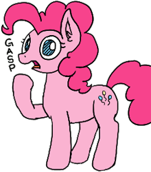 Size: 246x279 | Tagged: safe, artist:anonymouseleven, pinkie pie, earth pony, pony, g4, aggie.io, female, mare, simple background, solo, text, transparent background