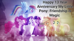 Size: 828x465 | Tagged: safe, artist:ncolque, edit, edited screencap, screencap, applejack, fluttershy, pinkie pie, rainbow dash, rarity, spike, twilight sparkle, alicorn, earth pony, pegasus, pony, mlp fim's thirteenth anniversary, g4, element of generosity, element of honesty, element of kindness, element of laughter, element of loyalty, element of magic, elements of harmony, mane six, twilight sparkle (alicorn)