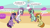 Size: 1920x1080 | Tagged: safe, artist:platinumdrop, caramel latte, minty (g4), potion nova, twilight sparkle, alicorn, pony, g4, g4.5, meet potion nova!, my little pony: pony life, commission, dialogue, g4.5 to g4, generation leap, sitting, smiling, speech bubble, talking, twilight sparkle (alicorn)