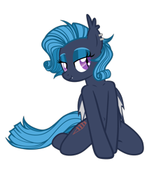 Size: 3566x3830 | Tagged: safe, artist:equestria secret guard, oc, oc only, oc:shadow diamond, bat pony, pony, unicorn, bat pony oc, bat wings, bedroom eyes, belly button, collarbone, female, high res, horn, kneeling, looking at you, mare, sexy, shoulder, simple background, solo, transparent background, unicorn oc, wings