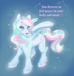 Size: 1193x1215 | Tagged: safe, artist:honolu-loo, star catcher, pegasus, pony, g3, positive message, positive ponies, solo