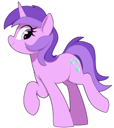 Size: 800x900 | Tagged: safe, artist:thebatfang, amethyst star, sparkler, pony, unicorn, g4, female, horn, mare, raised hoof, side view, simple background, smiling, solo, transparent background