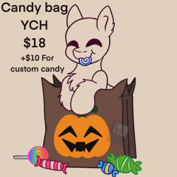 Size: 1048x1048 | Tagged: safe, artist:bluemoon, oc, pony, animated, bag, candy, candy bag, commission, eating, food, gif, halloween, holiday, munching, nightmare night, nom, solo, your character here