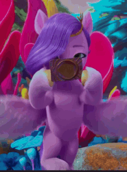 Size: 690x934 | Tagged: safe, screencap, pipp petals, pegasus, pony, family trees, g5, my little pony: make your mark, my little pony: make your mark chapter 5, spoiler:g5, spoiler:my little pony: make your mark, spoiler:my little pony: make your mark chapter 5, spoiler:mymc05e03, adorapipp, animated, cellphone, cute, excited, female, flying, gif, happy, mare, outdoors, phone, smartphone, solo