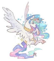 Size: 601x677 | Tagged: safe, artist:q_o_o_p_x, princess celestia, alicorn, pony, female, horn, mare, simple background, solo, white background, wings