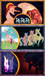 Size: 1920x3262 | Tagged: safe, artist:thurder2020, princess celestia, princess luna, alicorn, earth pony, pegasus, pony, unicorn, g4