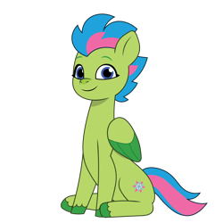 Size: 1200x1200 | Tagged: safe, artist:prixy05, luminous dazzle, pegasus, pony, g5, my little pony: tell your tale, looking at you, simple background, sitting, solo, transparent background, vector