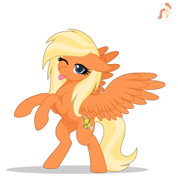 Size: 4000x4000 | Tagged: safe, artist:r4hucksake, oc, oc only, oc:morningstar, pegasus, pony, belly, female, mare, one eye closed, rearing, simple background, solo, tongue out, transparent background, wink