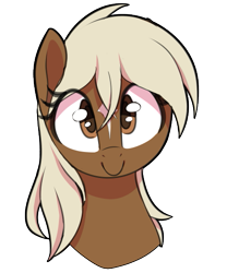 Size: 451x543 | Tagged: safe, artist:thebatfang, earth pony, pony, bust, coat markings, facial markings, female, looking at you, mare, simple background, smiling, smiling at you, solo, star (coat marking), transparent background, verity