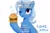 Size: 936x612 | Tagged: safe, alternate version, artist:some_ponu, trixie, pony, unicorn, g4, burger, female, food, hoof hold, looking at you, mare, one eye closed, simple background, smiling, solo, sparkles, text, white background, wink, winking at you