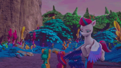 Size: 1920x1080 | Tagged: safe, screencap, hitch trailblazer, izzy moonbow, misty brightdawn, pipp petals, sparky sparkeroni, sunny starscout, zipp storm, dragon, earth pony, pegasus, pony, unicorn, family trees, g5, my little pony: make your mark, my little pony: make your mark chapter 5, spoiler:g5, spoiler:my little pony: make your mark, spoiler:my little pony: make your mark chapter 5, spoiler:mymc05e03, animated, dragon lands, female, flower petals, flying, forest, jungle, male, mane five, mane seven (g5), mane six (g5), mane stripe sunny, mare, outdoors, plant, plants, rebirth misty, royal sisters (g5), siblings, sisters, sniffing, sound, stallion, the isle of scaly (location), tree, trotting, walking, webm