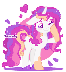 Size: 1229x1334 | Tagged: safe, artist:oniiponii, oc, oc only, unnamed oc, pony, unicorn, adoptable, base used, blush sticker, blushing, cheek squish, closed mouth, colored hooves, eyelashes, female, heart, hoof on cheek, hoof polish, horn, mare, obtrusive watermark, raised hoof, simple background, smiling, solo, squishy, squishy cheeks, standing, transparent background, unicorn oc, watermark