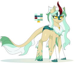 Size: 1280x1151 | Tagged: safe, artist:oniiponii, oc, oc only, kirin, chest fluff, cloven hooves, eyelashes, horn, kirin oc, leonine tail, simple background, smiling, solo, tail, transparent background