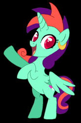 Size: 625x949 | Tagged: safe, artist:skycandy, oc, oc only, oc:skycandy, alicorn, pony, black background, simple background, solo