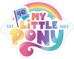 Size: 1039x820 | Tagged: safe, artist:php178, derpibooru exclusive, g5, official, .svg available, 1983, 2023, 40, 40th anniversary, anniversary, inkscape, logo, my little pony logo, no pony, rainbow, simple background, svg, text, transparent background, vector, vector trace