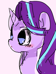 Size: 768x1024 | Tagged: safe, artist:pnpn_721, starlight glimmer, pony, unicorn, g4, blushing, female, mare, simple background, solo, white background