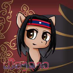 Size: 1000x1000 | Tagged: safe, artist:brella, pony, bust, female, laos, mare, nation ponies, ponified, solo