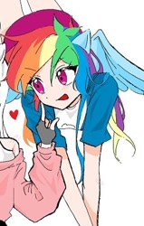 Size: 289x453 | Tagged: safe, artist:rainn__1026, rainbow dash, human, g4, heart, humanized, simple background, white background