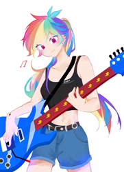 Size: 1483x2048 | Tagged: safe, artist:rainn__1026, rainbow dash, human, g4, electric guitar, guitar, humanized, musical instrument