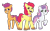 Size: 1950x1200 | Tagged: safe, artist:prixy05, apple bloom, scootaloo, sweetie belle, earth pony, pegasus, pony, unicorn, g4, g5, my little pony: tell your tale, clothes, cutie mark crusaders, female, g4 to g5, generation leap, goldie delicious' shawl, looking at you, mare, older, older apple bloom, older scootaloo, older sweetie belle, open mouth, open smile, raised hoof, shawl, simple background, smiling, smiling at you, transparent background, trio, vector