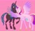 Size: 1905x1716 | Tagged: safe, artist:abbytabbys, princess cadance, queen chrysalis, alicorn, changeling, changeling queen, pony, g4, a better ending for chrysalis, blushing, duo, female, heart, jewelry, lesbian, love, mare, nuzzling, peytral, pink background, raised leg, regalia, ship:cadalis, shipping, simple background, spread wings, wing fluff, wings