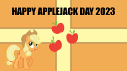 Size: 828x465 | Tagged: safe, editor:quoterific, applejack, g4, solo, wallpaper