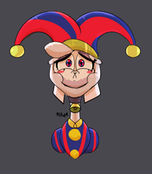 Size: 3500x4000 | Tagged: safe, artist:azulejo, pom (tfh), sheep, them's fightin' herds, community related, crossover, female, hat, jester, jester hat, jester outfit, name pun, pomni, solo, the amazing digital circus