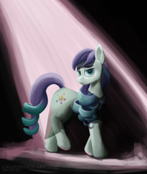 Size: 3000x3536 | Tagged: safe, artist:calebpedigo, coloratura, earth pony, pony, g4, female, high res, looking at you, mare, rara, smiling, smiling at you, solo, spotlight