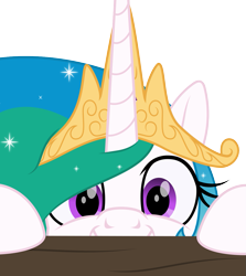 Size: 1079x1210 | Tagged: safe, artist:grypher, princess celestia, alicorn, pony, g4, cute, cutelestia, female, flowing mane, hooves on the table, horn, looking at you, mare, simple background, smiling, smiling at you, solo, soon, sparkly mane, transparent background