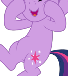 Size: 1565x1766 | Tagged: safe, artist:rerorir, artist:twilyisbestpone, edit, vector edit, twilight sparkle, alicorn, pony, g4, base used, belly, cropped, open mouth, open smile, pictures of bellies, simple background, smiling, solo, squishy cheeks, transparent background, twilight sparkle (alicorn), vector