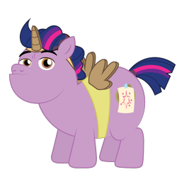 Size: 1200x1200 | Tagged: safe, artist:prixy05, oc, oc only, oc:sparkle tail, earth pony, pony, cardboard wings, clothes, cosplay, costume, dyed mane, fake cutie mark, fake horn, fake wings, not twilight sparkle, simple background, solo, transparent background