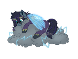 Size: 2100x1600 | Tagged: safe, artist:aledera, oc, pony, unicorn, artificial wings, augmented, cloud, magic, magic wings, simple background, solo, transparent background, wings