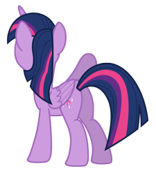 Size: 6493x7228 | Tagged: safe, artist:estories, twilight sparkle, alicorn, pony, g4, absurd resolution, butt, female, mare, plot, simple background, solo, transparent background, twilight sparkle (alicorn), vector