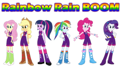 Size: 1828x991 | Tagged: safe, artist:mike437, applejack, fluttershy, pinkie pie, rainbow dash, rarity, twilight sparkle, alicorn, equestria girls, g4, boots, clothes, cowboy boots, cowboy hat, hat, high heel boots, humane five, humane six, shirt, shoes, shorts, simple background, socks, transparent background, twilight sparkle (alicorn)