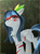 Size: 1432x1936 | Tagged: safe, artist:andaluce, oc, oc:haze northfleet, pegasus, pony, bodypaint, brazil, chest fluff, clothes, costume, facial markings, female, hock fluff, jewelry, lineless, mare, necklace, smiling, smirk, solo, tribal markings