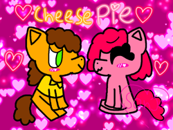 Size: 1024x768 | Tagged: safe, artist:sillypony08, cheese sandwich, pinkie pie, earth pony, pony, g4, female, male, ship:cheesepie, shipping, straight