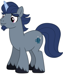 Size: 5750x6660 | Tagged: safe, alternate version, artist:ejlightning007arts, alphabittle blossomforth, pony, unicorn, g4, g5, spoiler:g5, alternate hairstyle, beard, eyebrows, facial hair, flashback, freckles, g5 to g4, generation leap, goatee, male, simple background, solo, stallion, transparent background, unshorn fetlocks, vector, younger