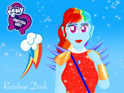 Size: 1032x774 | Tagged: safe, artist:princesscartoon2000, rainbow dash, equestria girls, g4, crystal guardian, solo