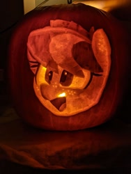 Size: 756x1008 | Tagged: safe, oc, oc:apogee, pegasus, pony, eyelashes, female, filly, foal, freckles, halloween, holiday, pumpkin, smiling
