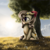 Size: 8406x8406 | Tagged: safe, artist:flusanix, oc, oc only, oc:dandelion "buttercup", pegasus, pony, absurd resolution, bow, flower, flower in hair, full body, glass eye, grass, grass field, hair bow, heterochromia, sitting, solo, tree