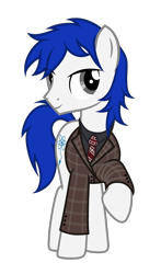 Size: 2174x3699 | Tagged: safe, artist:equestria secret guard, oc, oc only, oc:quantum rad, oc:量子小辐, earth pony, pony, clothes, earth pony oc, front view, high res, looking at you, male, necktie, simple background, smiling, smiling at you, solo, stallion, transparent background, walking
