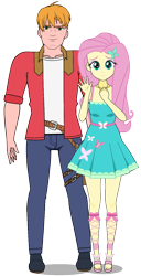 Size: 1028x2006 | Tagged: safe, artist:edy_january, artist:mymans76, big macintosh, fluttershy, human, series:romantic and jackass, series:romantic stories, equestria girls, equestria girls series, g4, beloved, belt, boots, boyfriend and girlfriend, butterfly hairpin, clothes, denim, duo, female, fluttershy boho dress, geode of fauna, humanized, jacket, jeans, kisekae, magical geodes, male, pants, romance, romantic, ship:fluttermac, shipping, shirt, shoes, simple background, straight, transparent background, vector