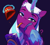 Size: 2440x2198 | Tagged: safe, artist:maren, opaline arcana, alicorn, pony, g5, cute, female, food, french fries, high res, hoof on cheek, jewelry, looking at you, magic, magic aura, mare, opalinebetes, phone, question mark, regalia, solo, telekinesis, unshorn fetlocks